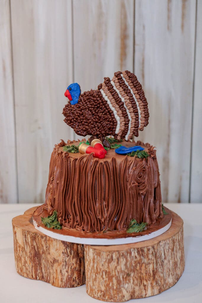 The groom's turkey themed caked