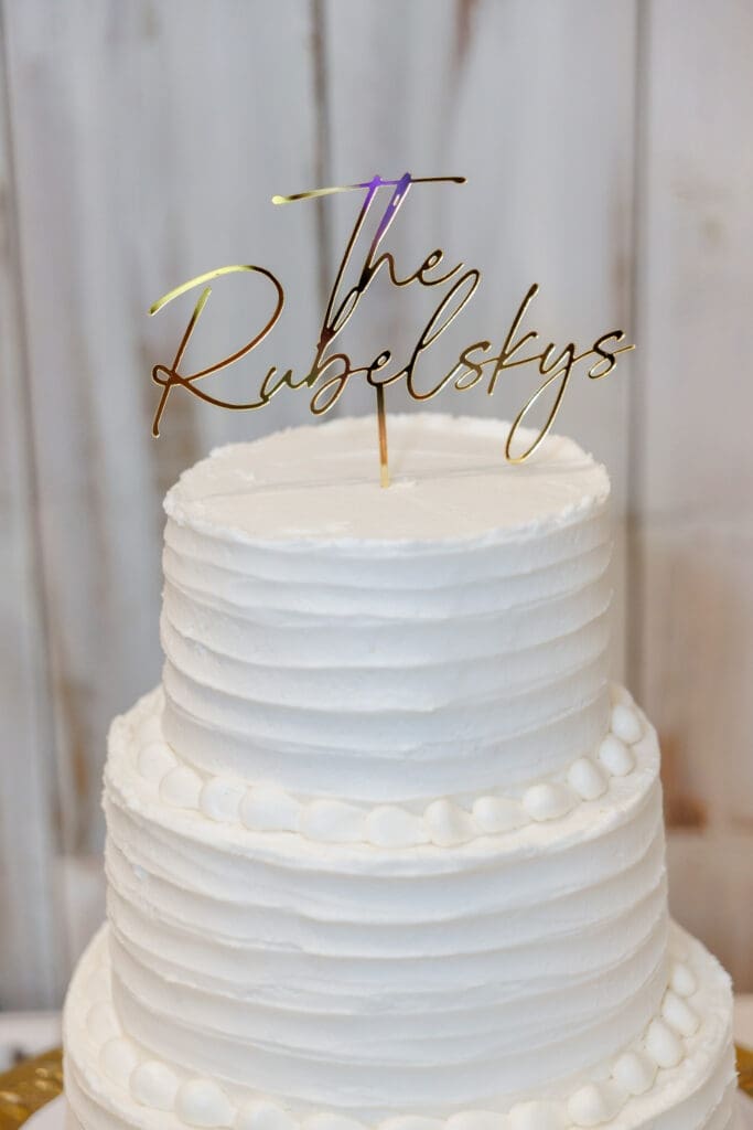 The wedding cake for the bride and groom