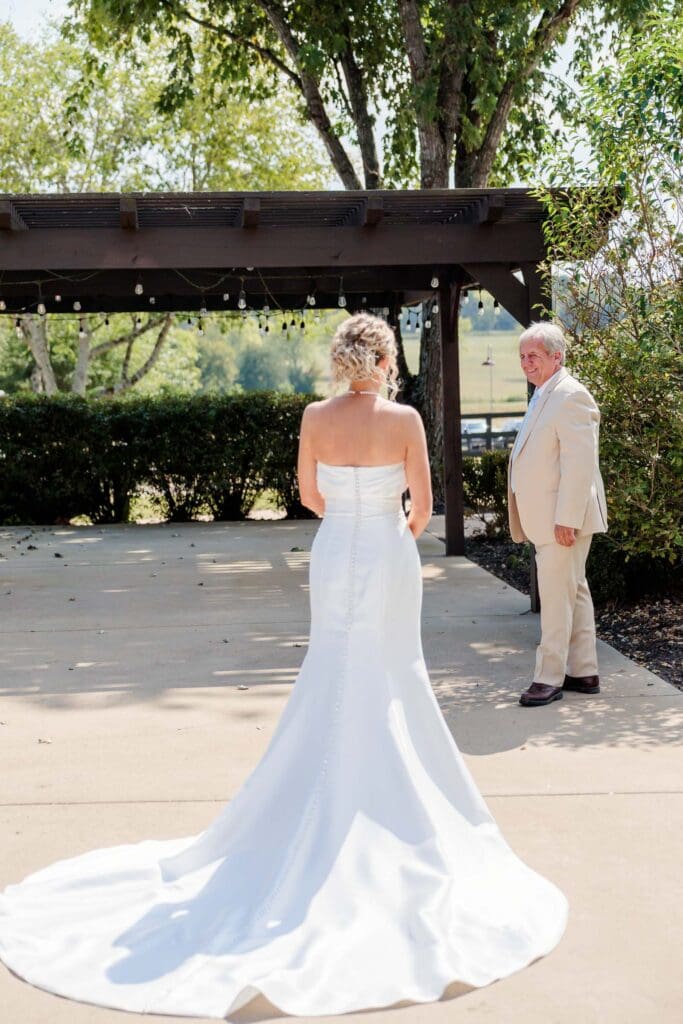 Claire and her daddy sharing a first look.