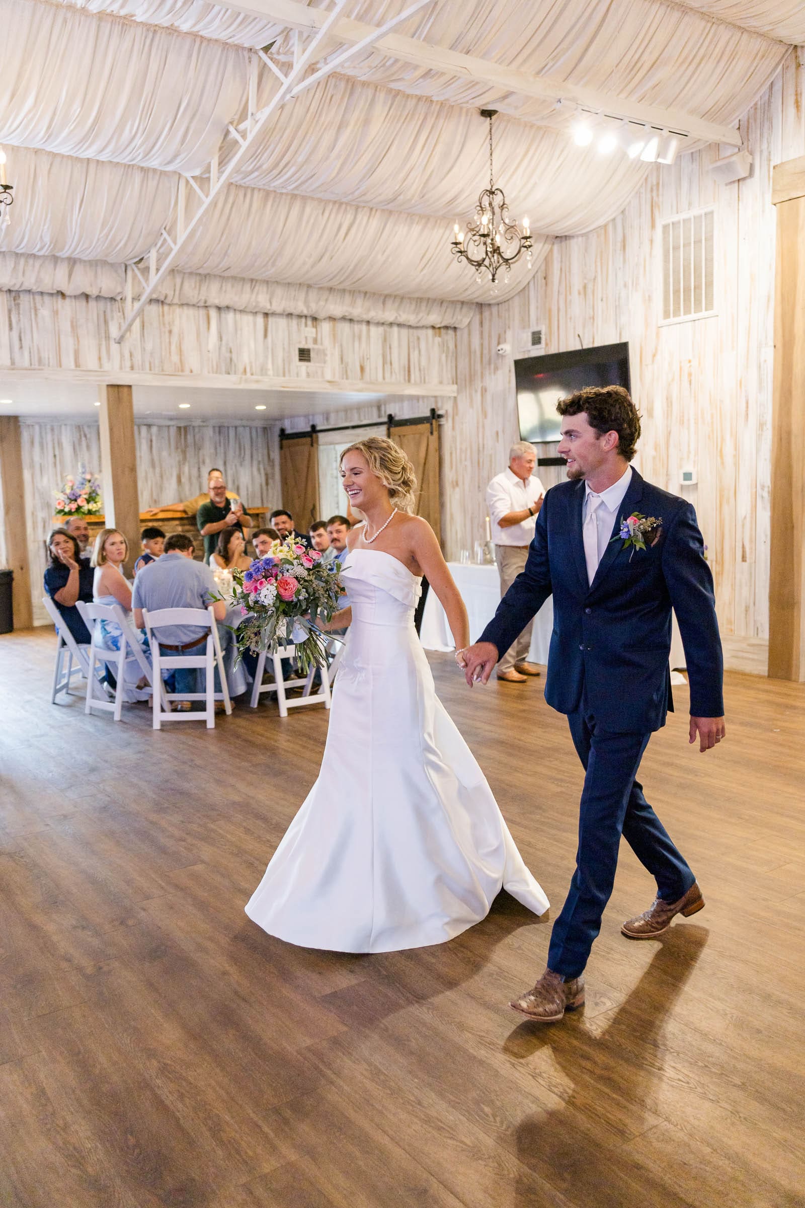 Bride and groom grand entrance.