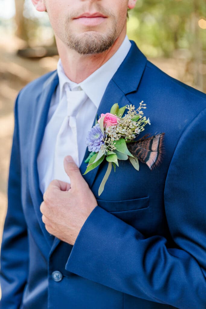 close-up groom portrait.