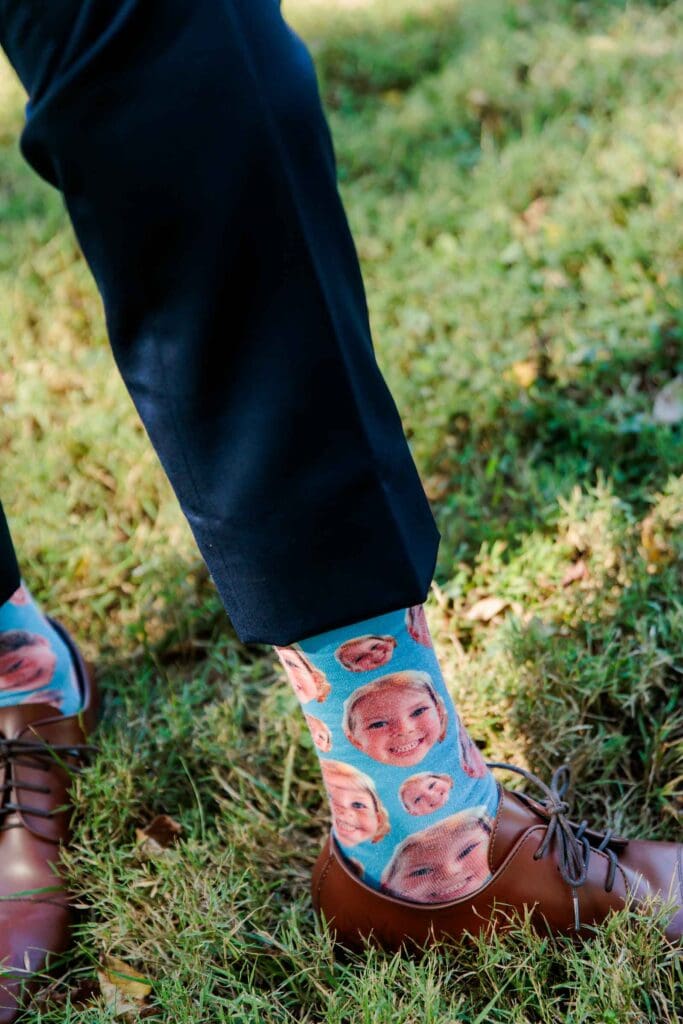 Dad's socks with his girls face on them