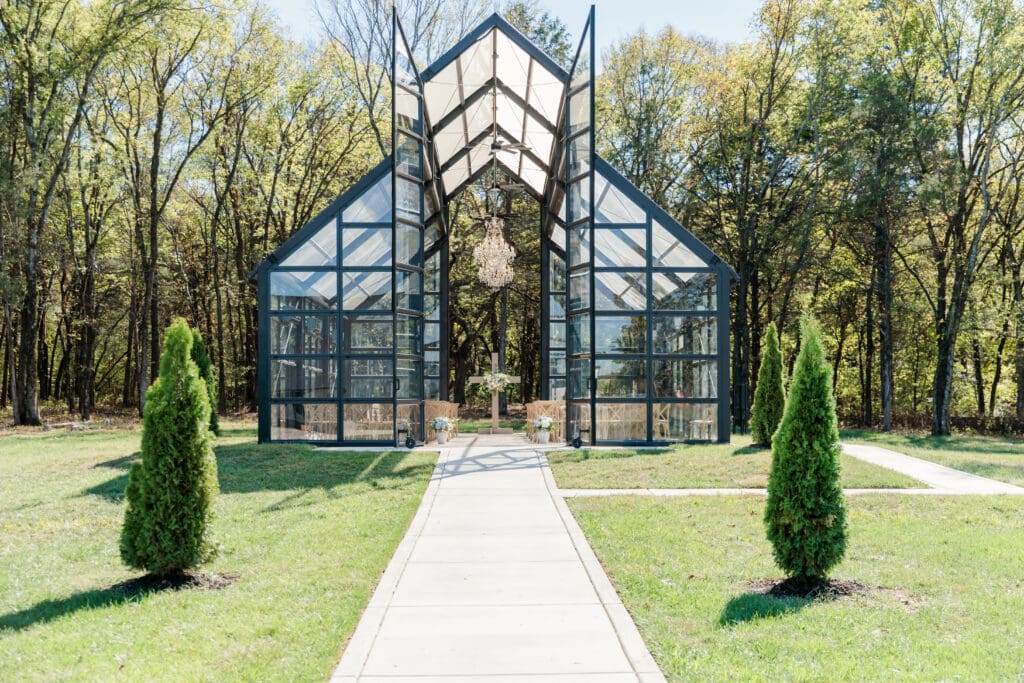 Glass chapel at Jubilee Woods 