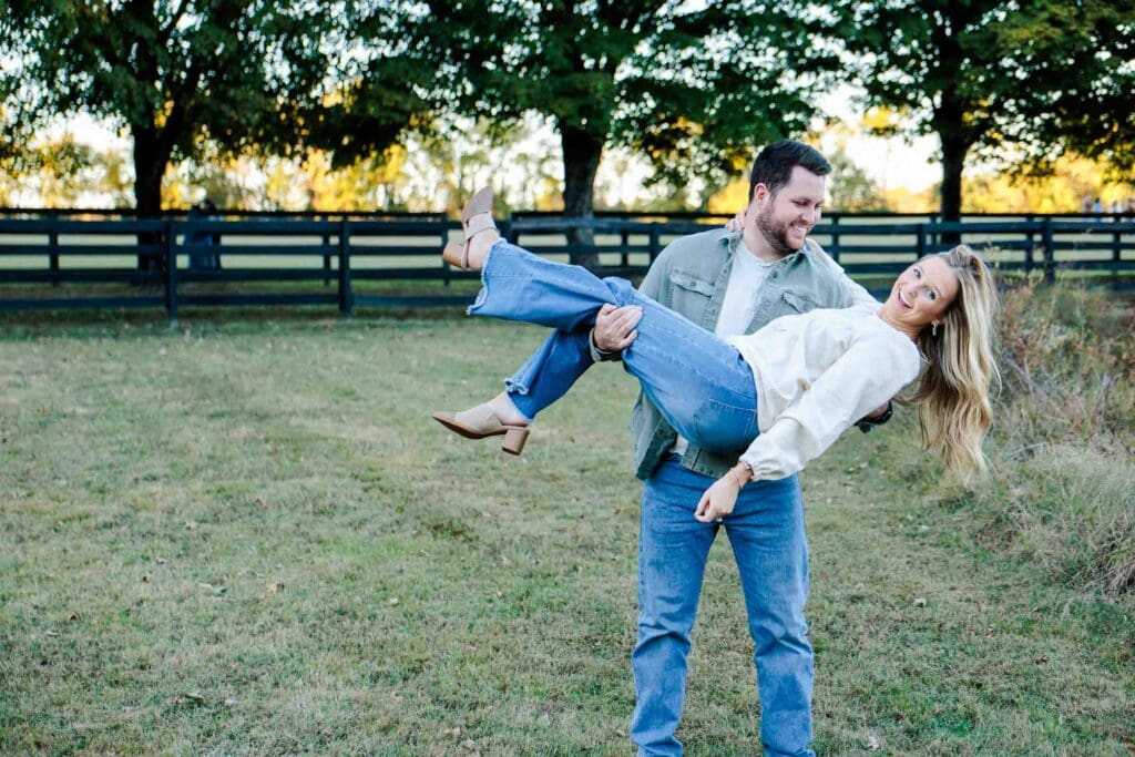 Fun engagement photo shoot at Ravenswood Mansion in Brentwood, TN