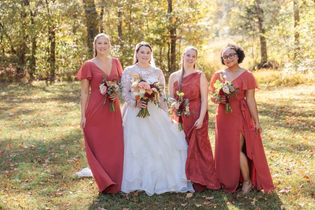 Bride with bridesmaids at Firefly Lane