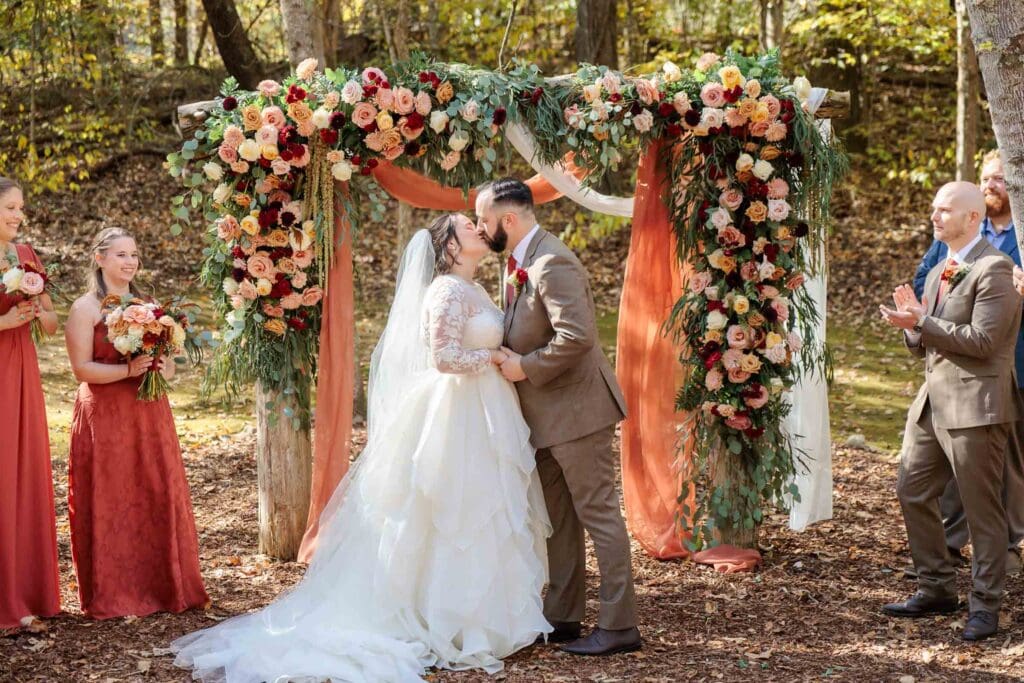 First kiss as husband and wife