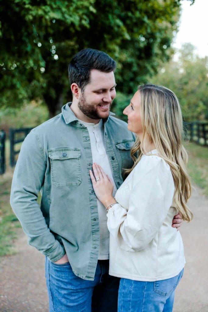 beautiful couple engagement photos at Ravenswood Mansion