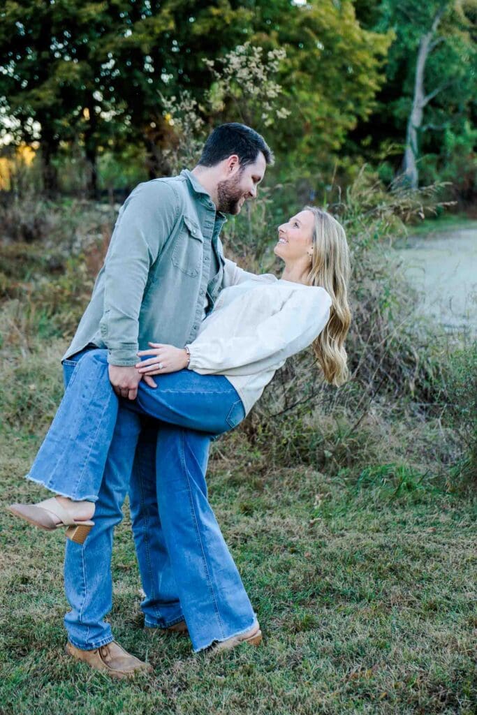 Fun couple engagement photos near Nashville