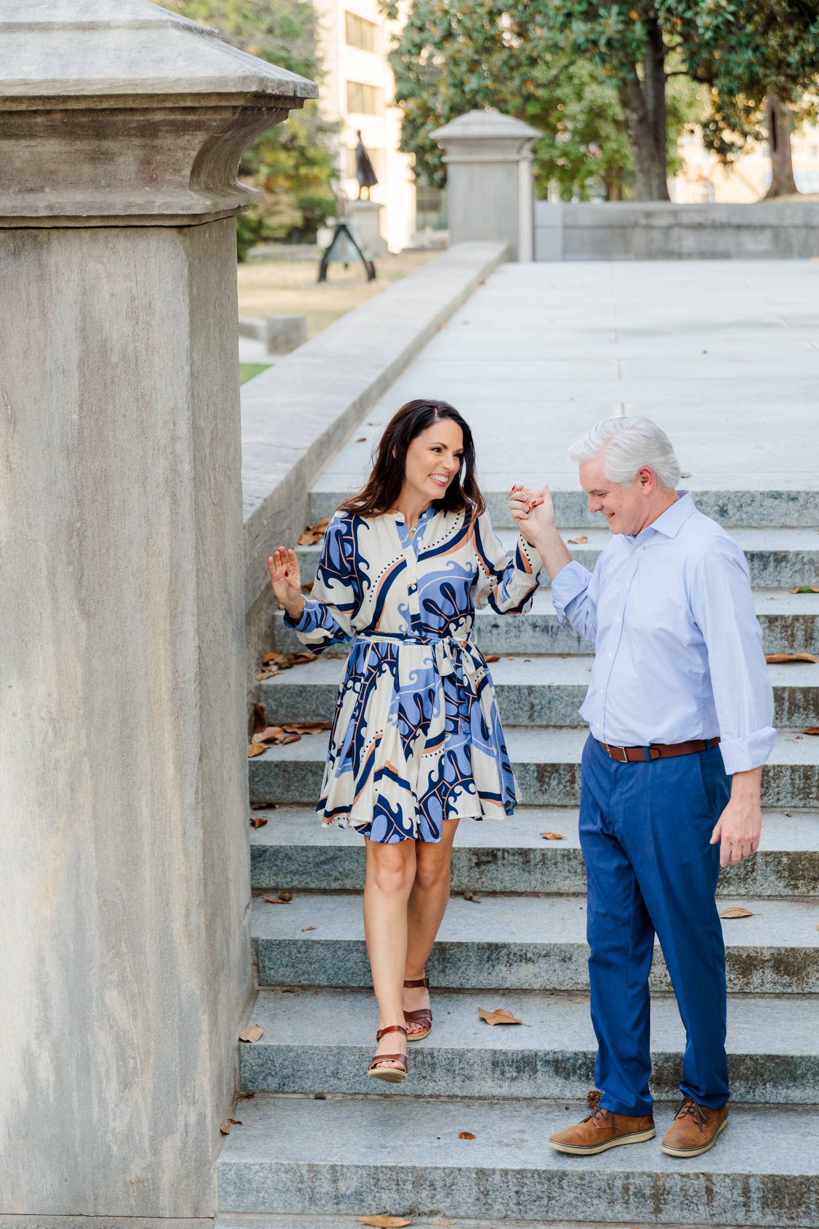 Historic Nashville building with Sarah and Michael on the steps