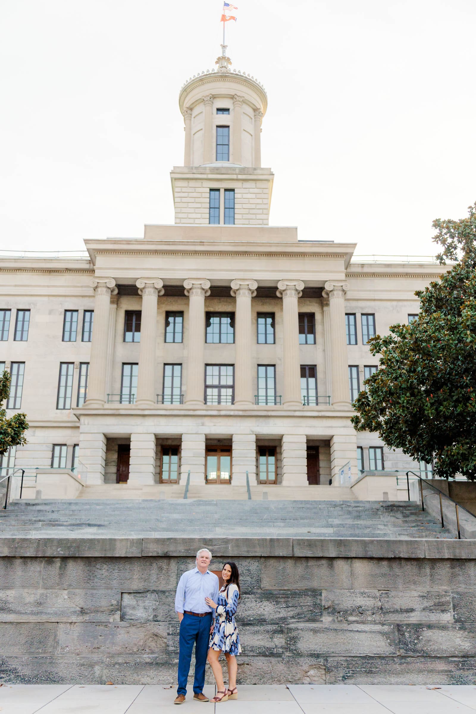 Historic Nashville building with Sarah and Michael