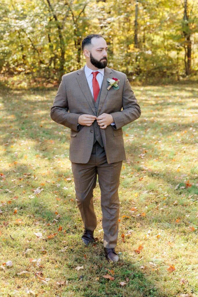 Handsome groom at Firefly Lane in Dickson, Tennessee