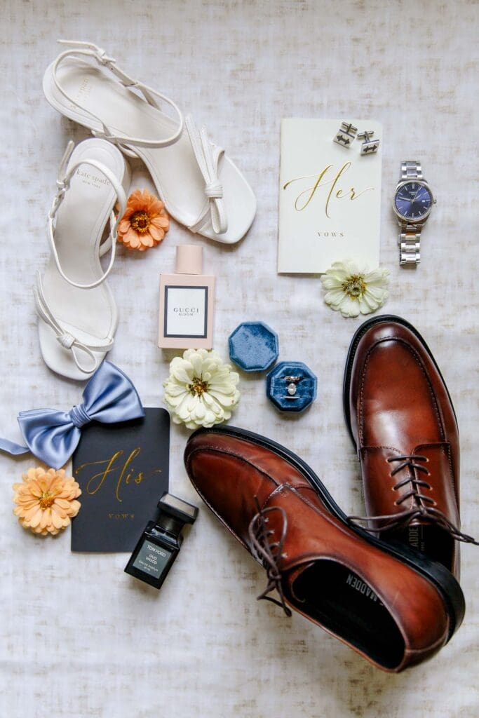 Bride and groom details at Iriswoods near Nashville, TN
