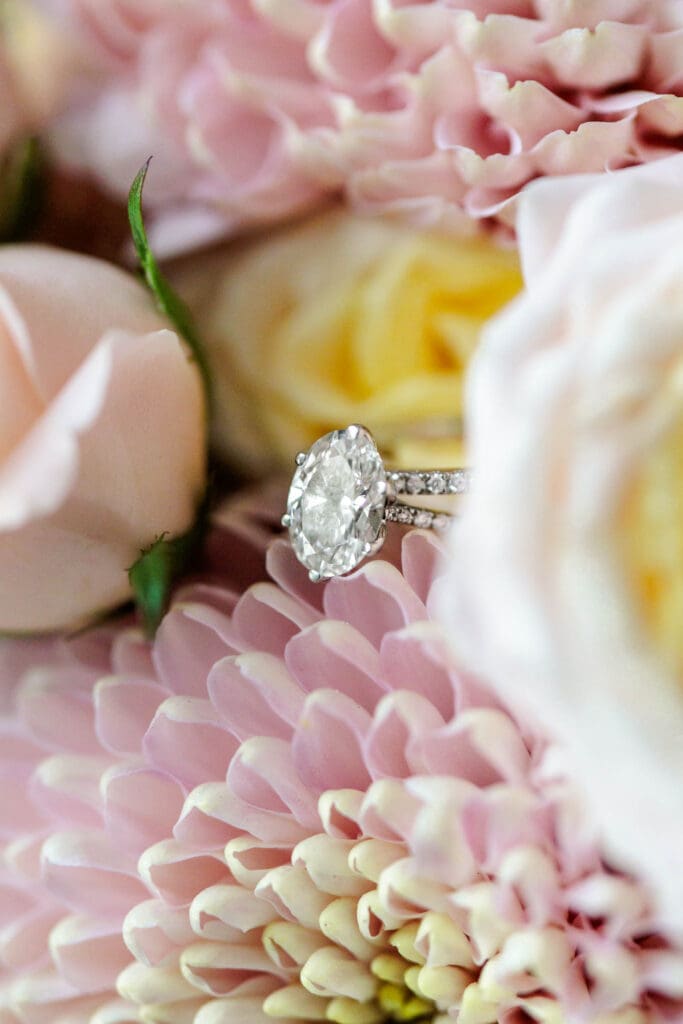 Beautiful photo of bride's rings at Iriswood in Mt. Juliet, TN