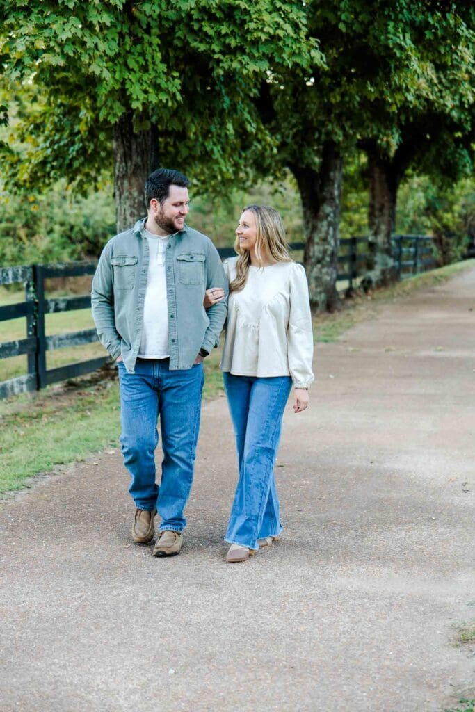 Sweet couple engagement photos in Brentwood, TN
