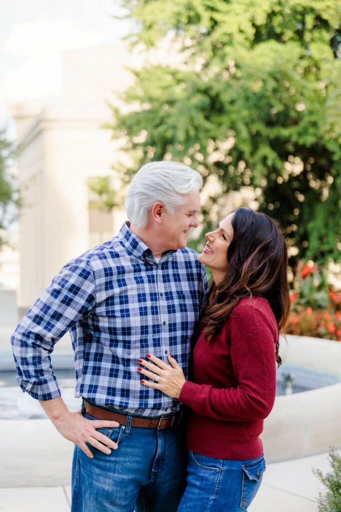 Michael and Sarah standing together during their Nashville photo session
