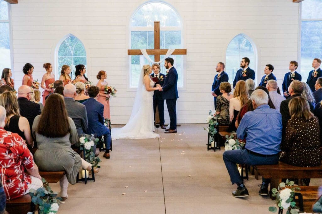 Wedding ceremony at Paradise Ranch and Retreat near Nashville, Tennessee