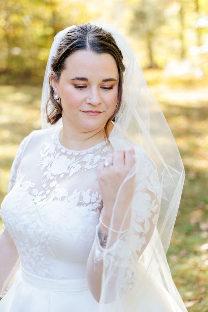 Romantic Fall bridal portraits